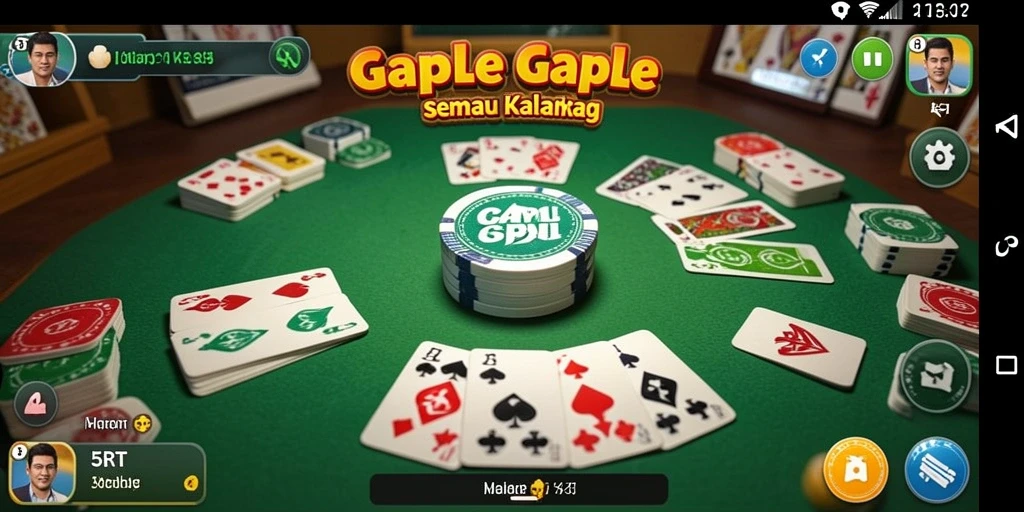 Tampilan gameplay Gaple yang menantang dan seru di 5RT.
