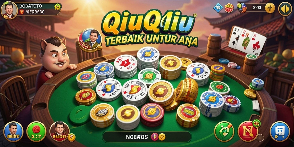 Tampilan gameplay seru dalam permainan QiuQiu BOBATOTO.