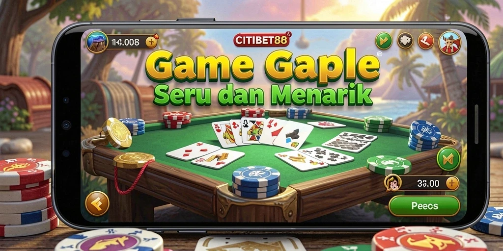 Screenshot CITIBET88 menampilkan gameplay seru Gaple dengan teman.
