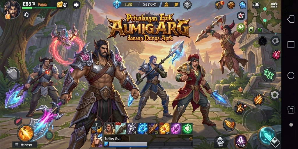 Tangkapan layar E88 menampilkan pertarungan epik dalam dunia ARPG.
