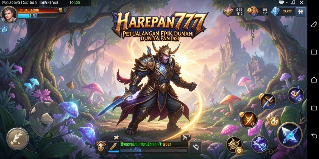 Screenshot permainan HARAPAN777 menampilkan aksi pertempuran seru di dunia fantasi.