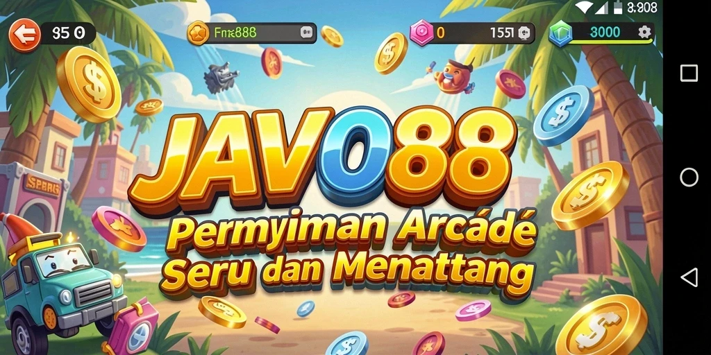 Screenshot utama JAVO88 menunjukkan aksi gameplay arcade yang seru.