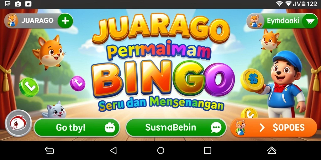 Tampilan gameplay JUARAGO menunjukkan keseruan bermain Bingo.