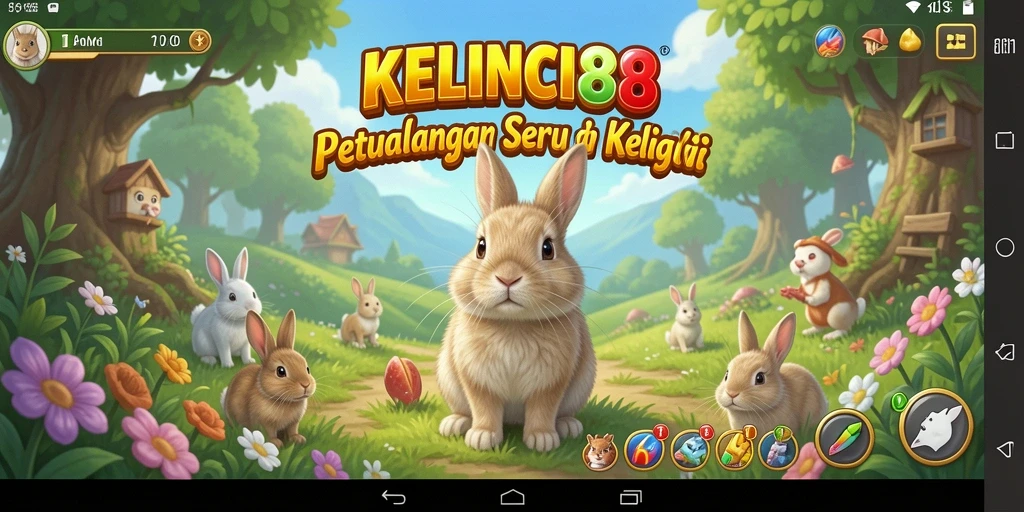 Gameplay seru KELINCI88 dengan karakter kelinci di dunia petualangan.