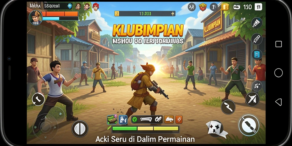 Screenshot gameplay menampilkan aksi seru di KLUBIMPIAN.