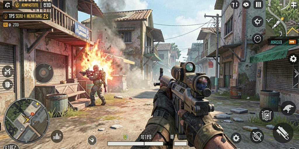 Tampilan gameplay mendebarkan dari <strong>KOMPASTOTO</strong> saat pertarungan seru terjadi.