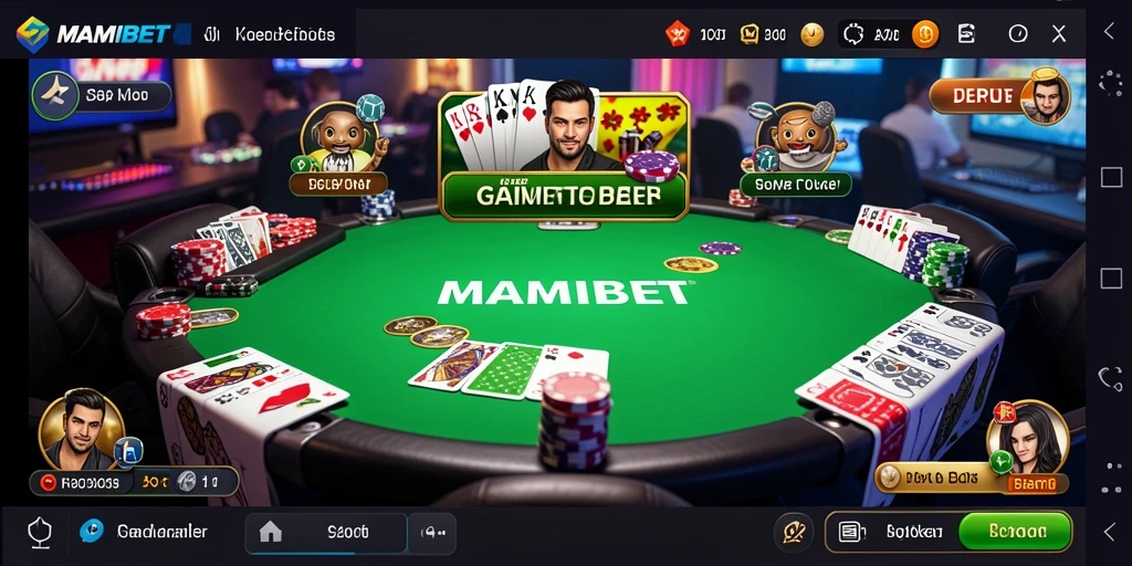 Tampilan gameplay seru dan interaktif dalam MAMIBET Poker.