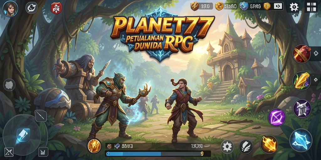 Tampilan gameplay menakjubkan di dunia RPG PLANET77.