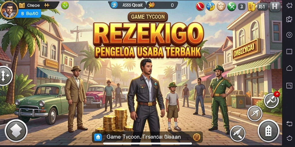 Tangkapan layar gameplay menunjukkan pengelolaan usaha yang menarik dan interaktif.
