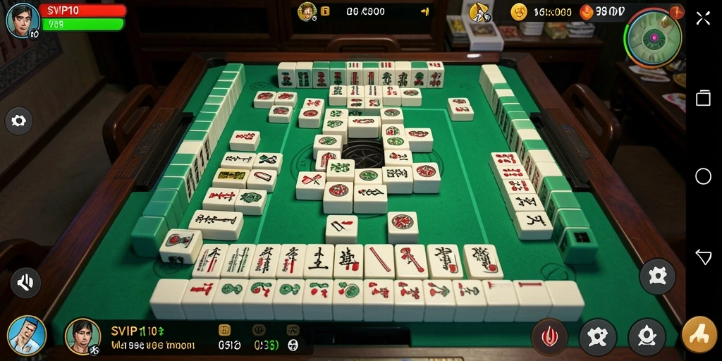 Screenshot gameplay SVIP10 dengan tampilan menawan saat bermain Mahjong.